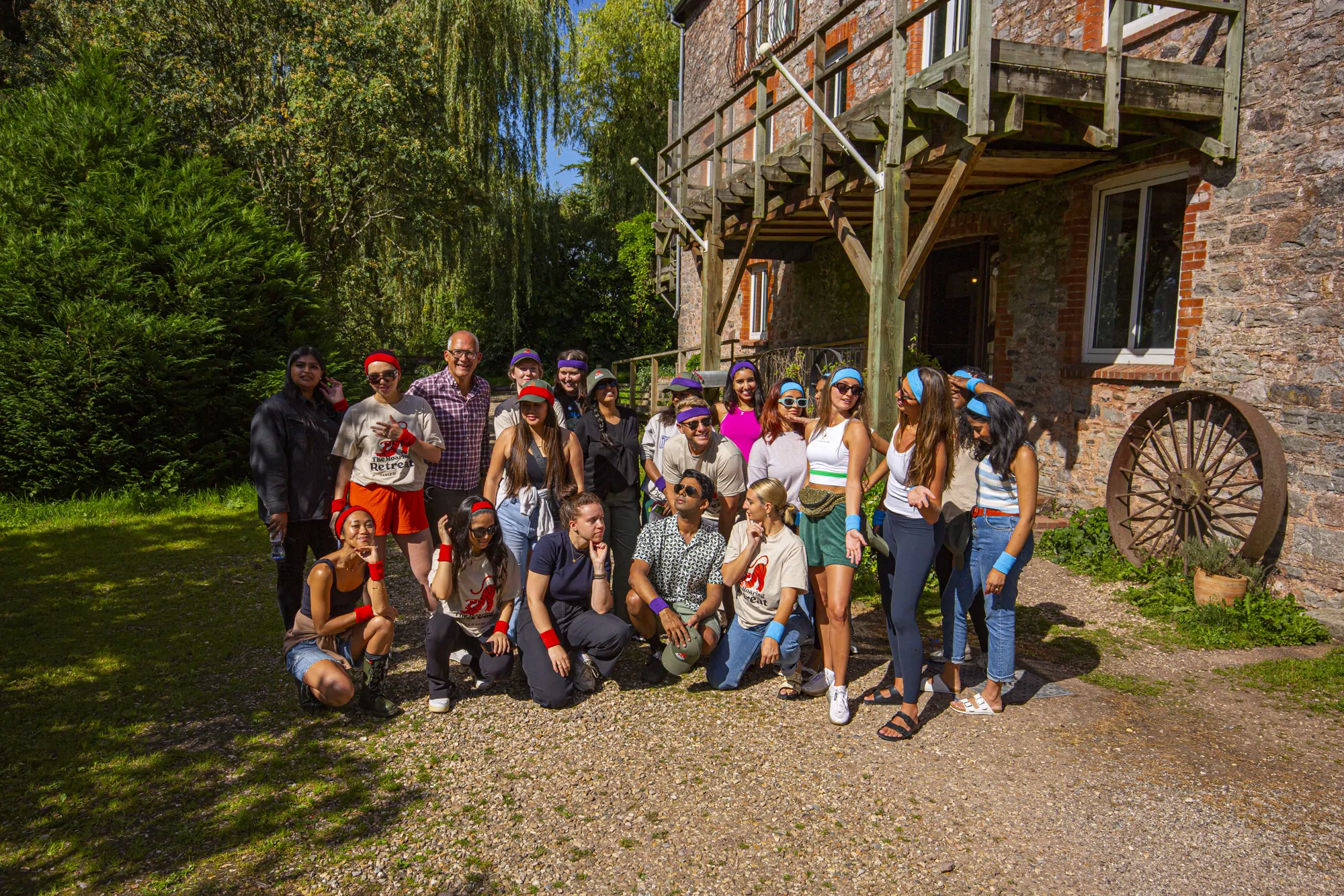 A team gathered outside the Mill at the end of their retreat